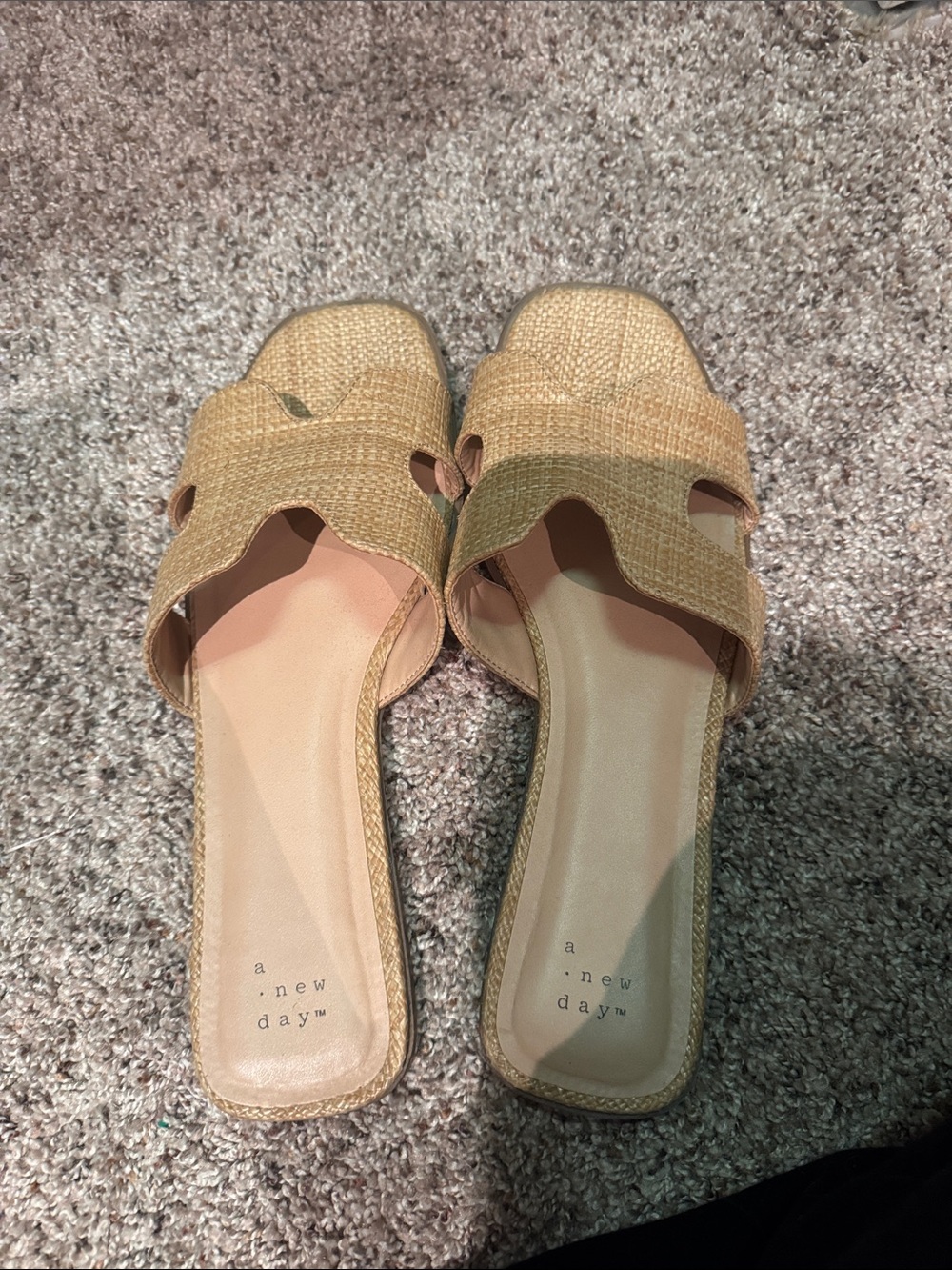 a new day Woven Tan Slide Sandals